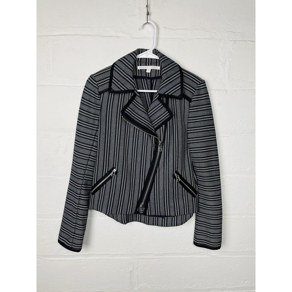 Veronica Beard Asymmetrical Zip Up Moto Blazer size 2